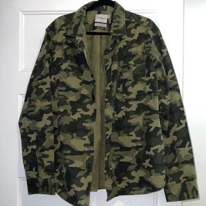 Camo print army button up